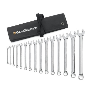 Gearwrench 15-Piece Long Pattern Combination Wrench Set, SAE