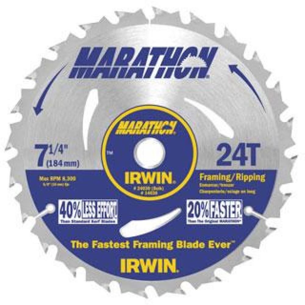 5 Pack IRWIN Classic 7-1/4" Carbide Tip Circular Saw Blades – 40 Tooth Trim/Finish