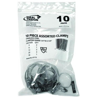 Ideal-Tridon 671755J 10 PK ASSORT HS CLAMPS