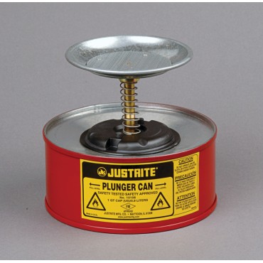 Justrite Steel Plunger Dispensing Can, 1 Quart