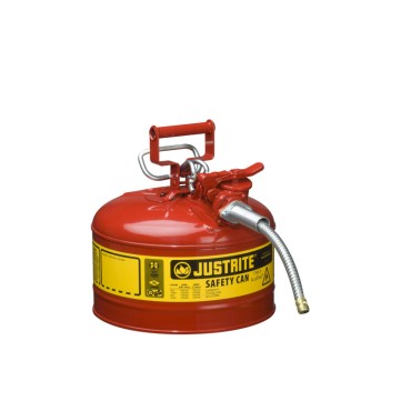 Justrite Type Ii Accuflow™ Steel Safety Can For Flammables, 2.5 Gal., Flame Arrester, 5/8
