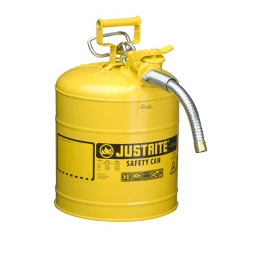 Justrite Type Ii Accuflow™ Steel Safety Can For Flammables, 5 Gal., S/s Flame Arrester, 1