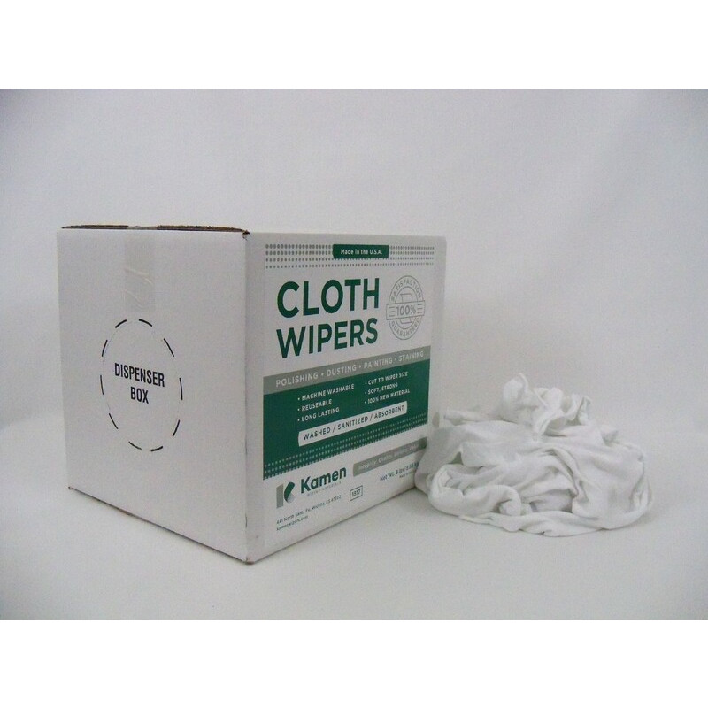 Kamen Wiping Materials 41002 8lb WHITE KNIT BOX RAGS