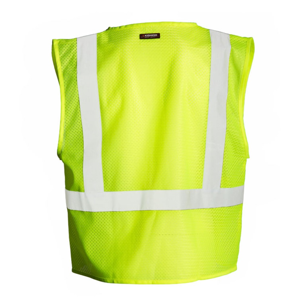Kishigo 1083 4 Pocket Hook & Loop Mesh Vest [Lime]