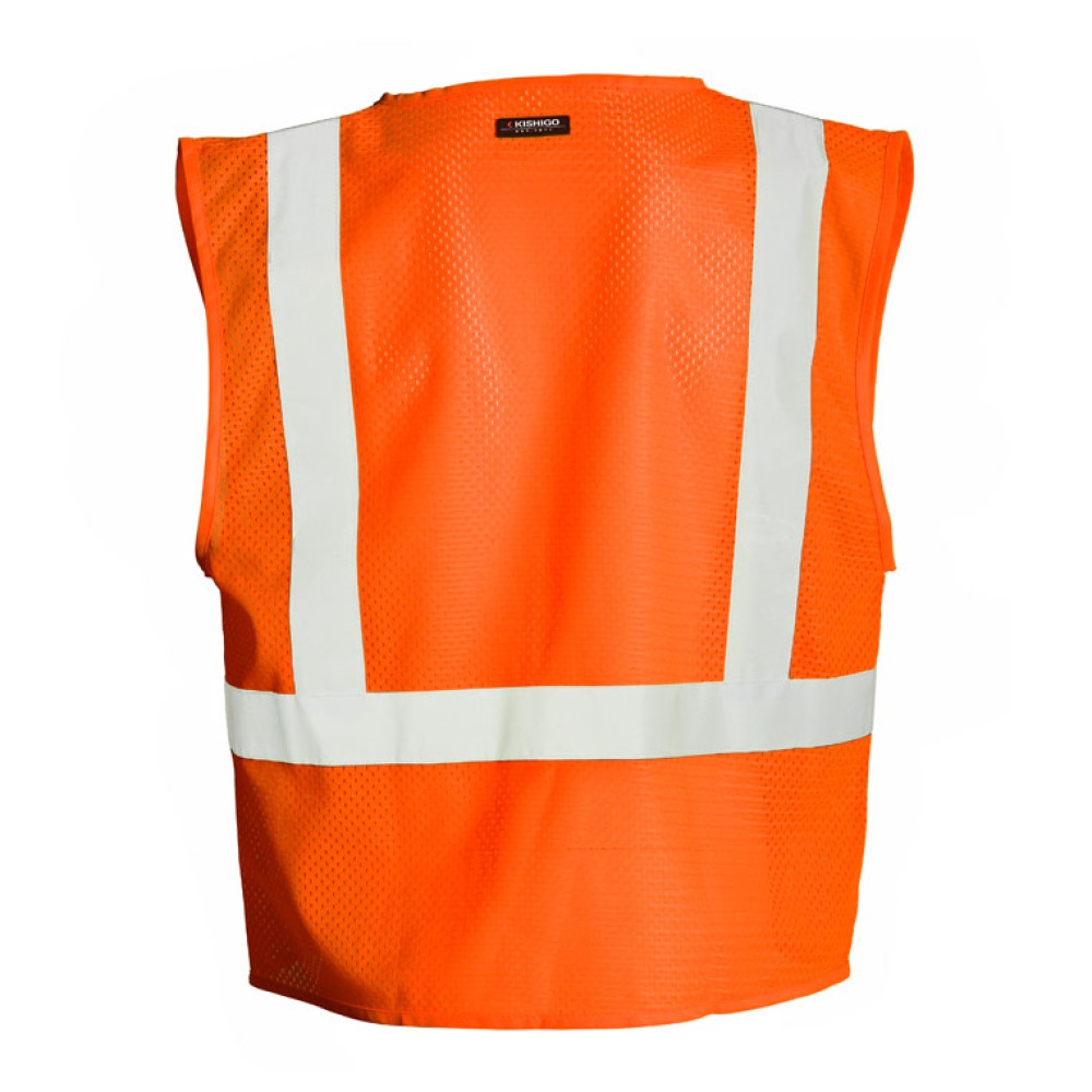 Kishigo 1083 4 Pocket Hook & Loop Mesh Vest [Orange]