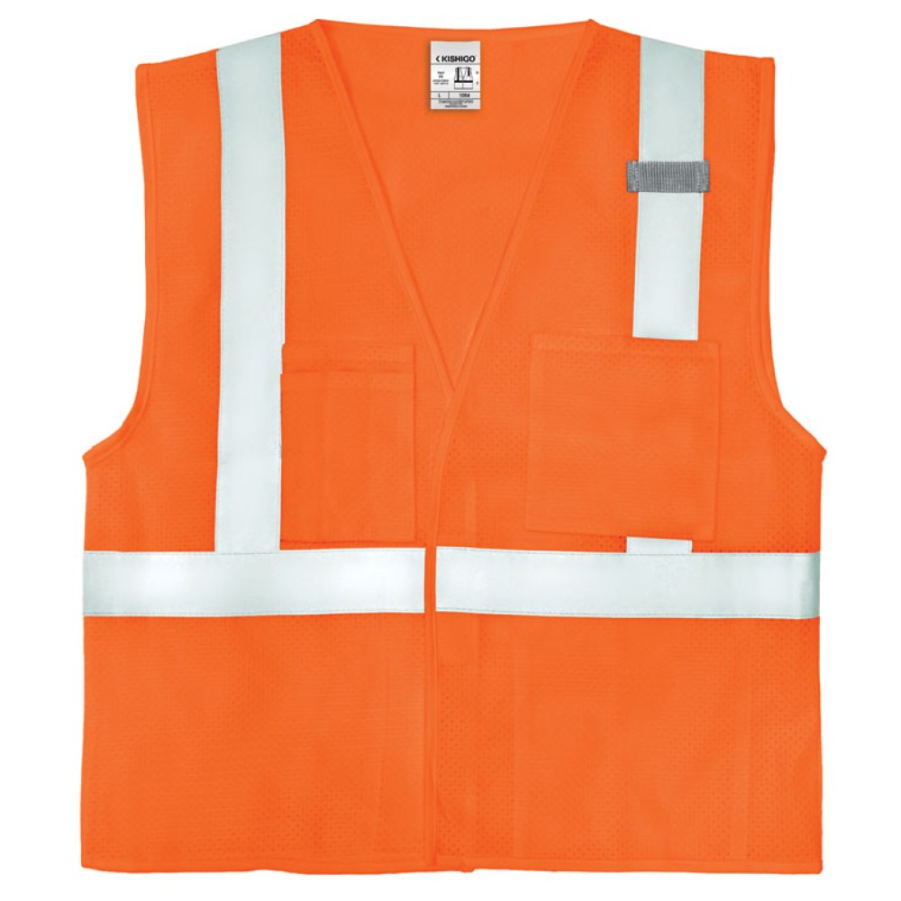 Kishigo 1083 4 Pocket Hook & Loop Mesh Vest [Orange]