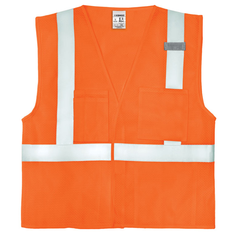 Kishigo 1084 4 Pocket Hook & Loop Mesh Vest - Orange
