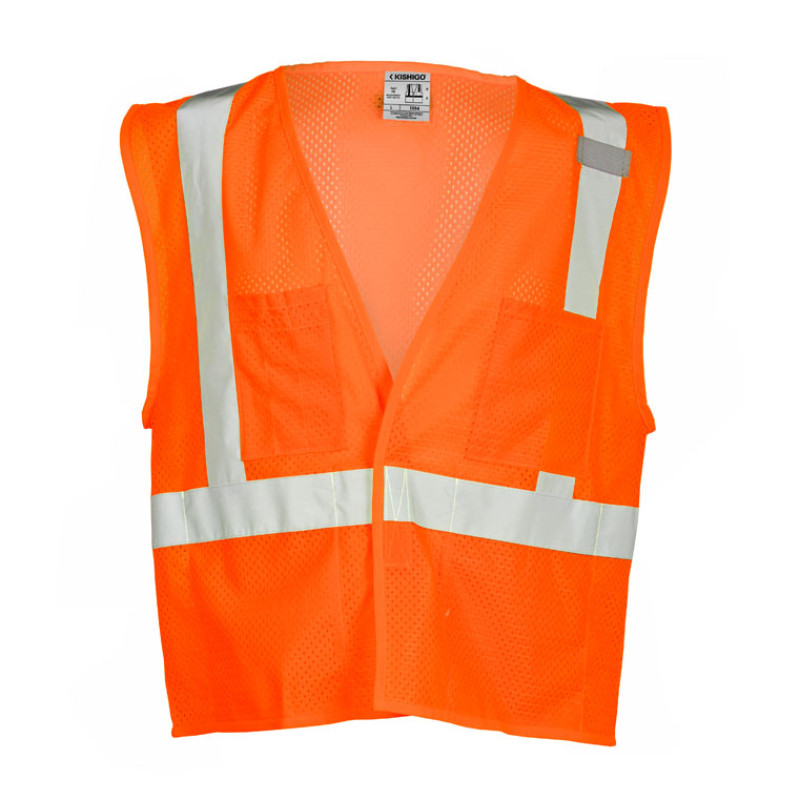 Kishigo 1084 4 Pocket Hook & Loop Mesh Vest - Orange