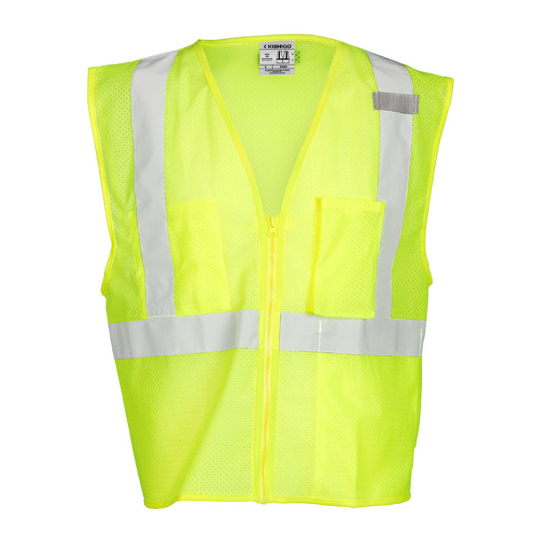 Kishigo 1085 Ultra-Cool Mesh 3-Pocket Safety Vest - Lime