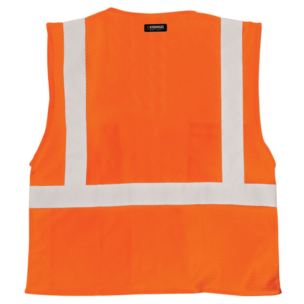 Kishigo 1085 3 Pocket Zipper Mesh Vest [Orange]