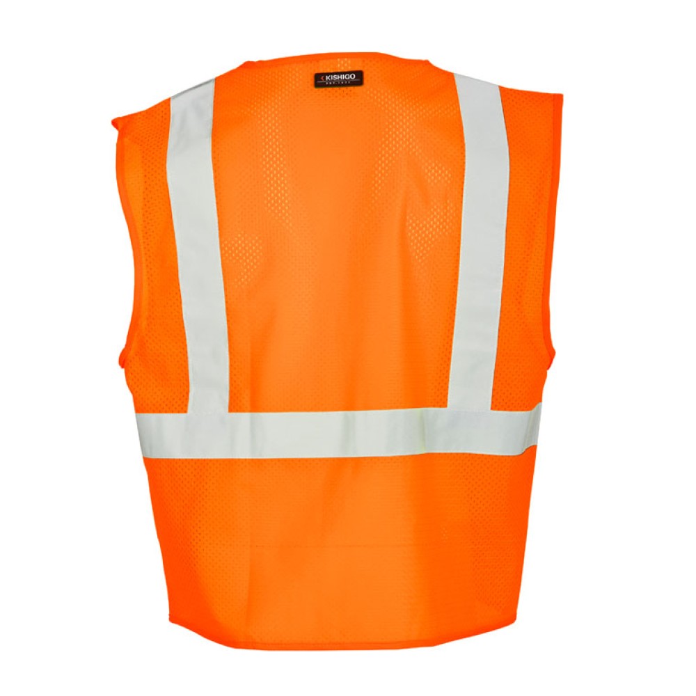 Kishigo 1085 3 Pocket Zipper Mesh Vest [Orange]