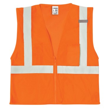 Kishigo 1085 3 Pocket Zipper Mesh Vest [Orange]