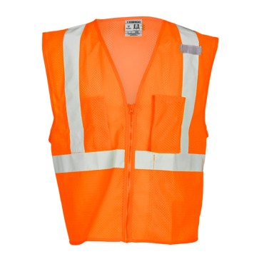 Kishigo 1085 3 Pocket Zipper Mesh Vest [Orange]