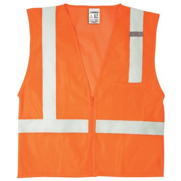 Kishigo 1089 Single Pocket Zipper Mesh Vest [Orange]