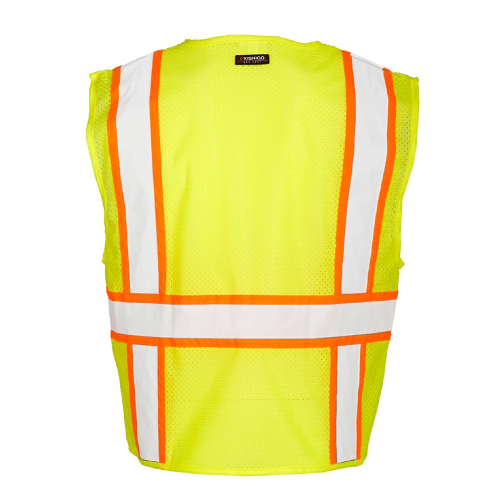 Kishigo 1163 Solid Front with Mesh Back Vest [Lime]