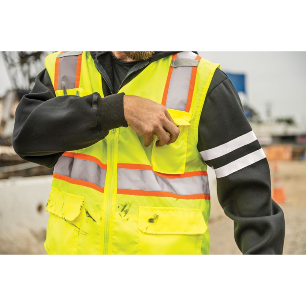 Kishigo 1163 Solid Front with Mesh Back Vest [Lime]