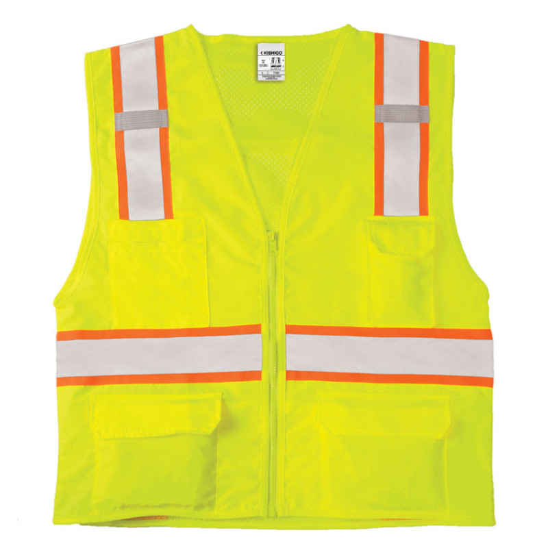 Kishigo 1163 Solid Front with Mesh Back Vest [Lime]