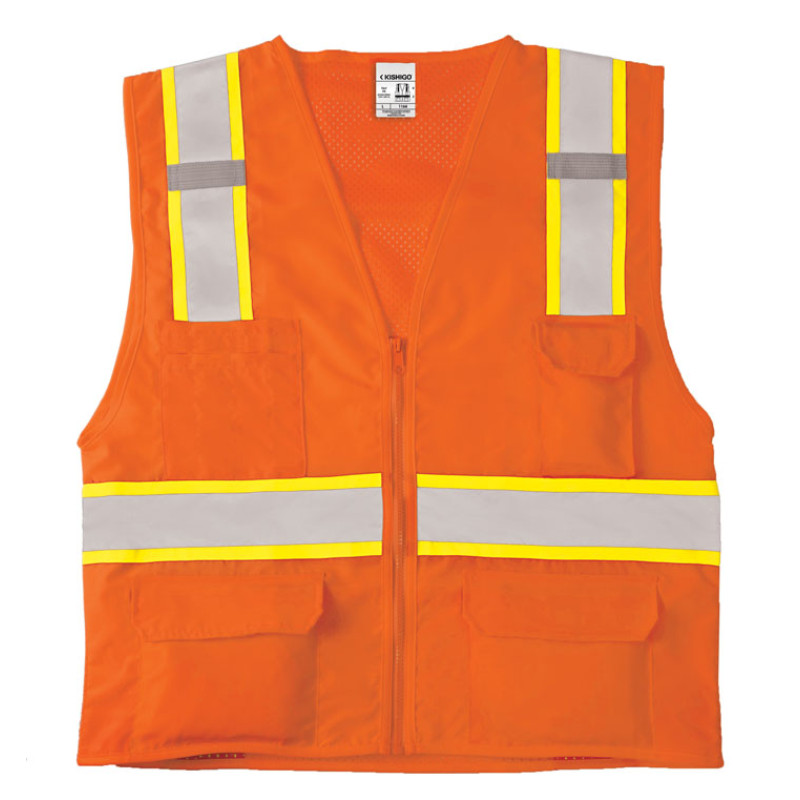 Kishigo 1163 Solid Front with Mesh Back Vest [Orange]