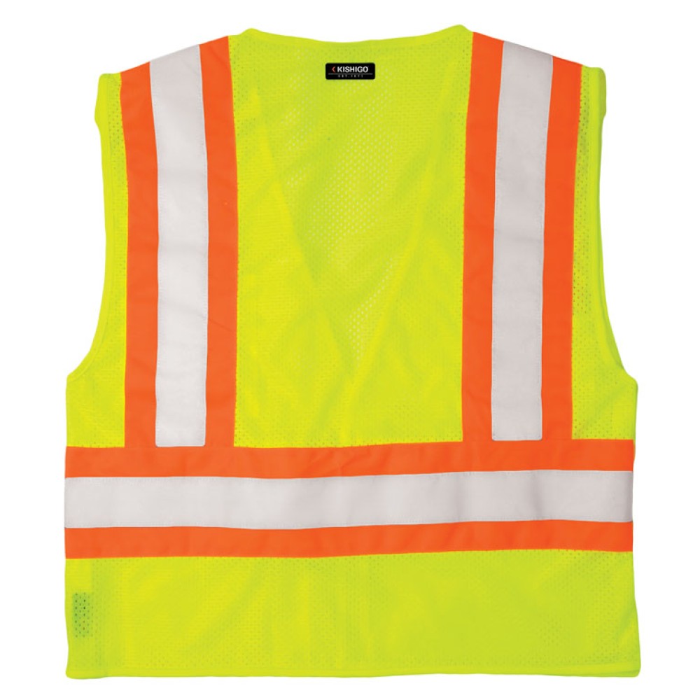 Kishigo 1174 Contrasting Mesh Breakaway Vest [Lime]