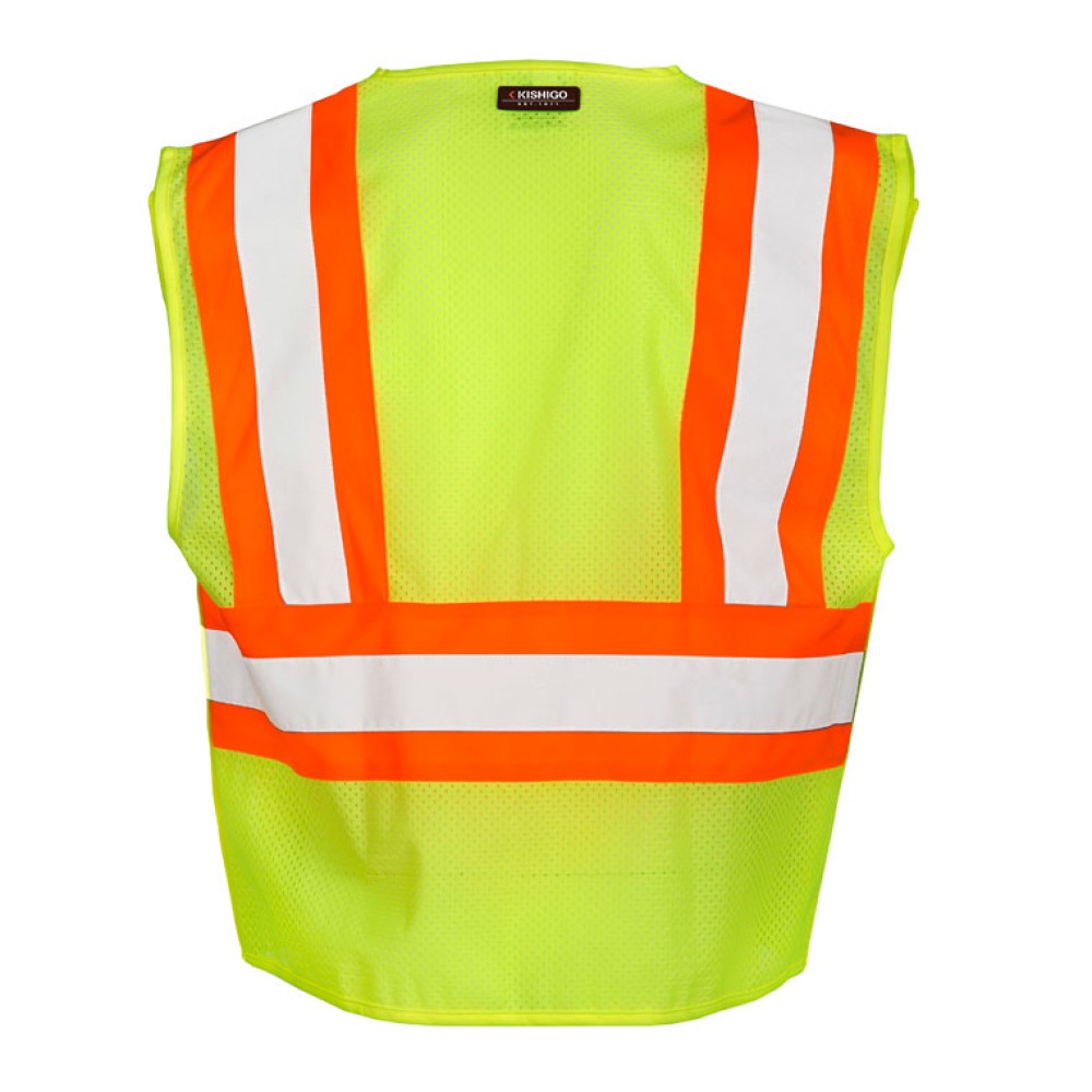 Kishigo 1174 Contrasting Mesh Breakaway Vest [Lime]