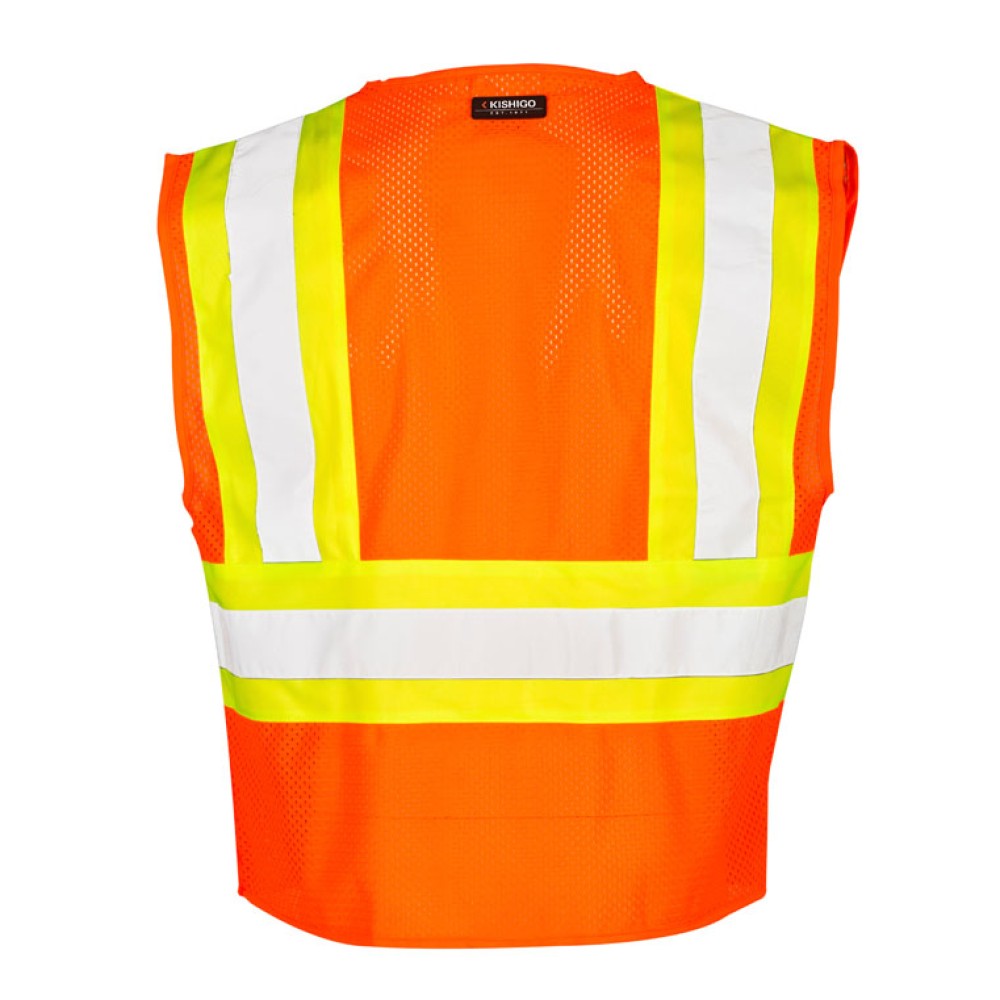 Kishigo 1174 Contrasting Mesh Breakaway Vest [Orange]