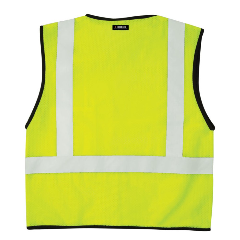 Kishigo 1193 Single Pocket Hook & Loop Mesh Vest - Economy [Lime]