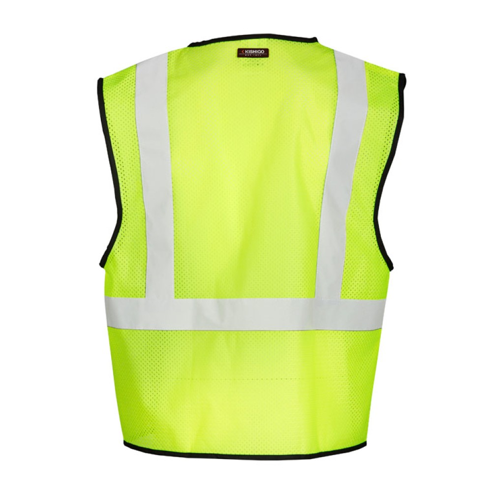 Kishigo 1193 Single Pocket Hook & Loop Mesh Vest - Economy [Lime]