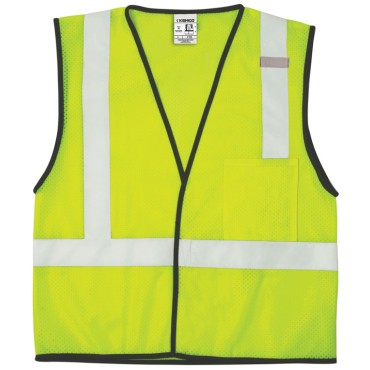 Kishigo 1193 Single Pocket Hook & Loop Mesh Vest - Economy [Lime]