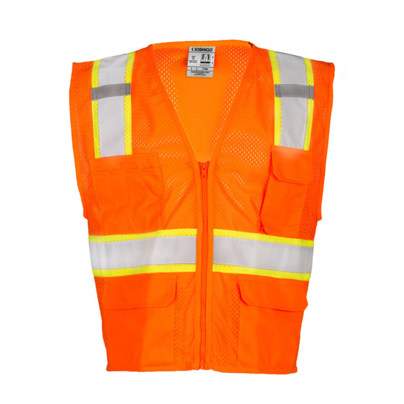 Kishigo 1196 All Mesh Contrast Vest - Orange