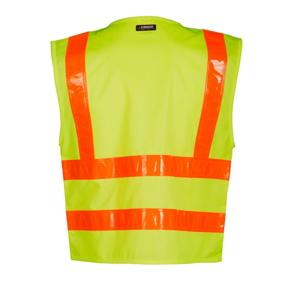 Kishigo 1197 Combined Performance 5 Pocket Solid Vest [Lime]