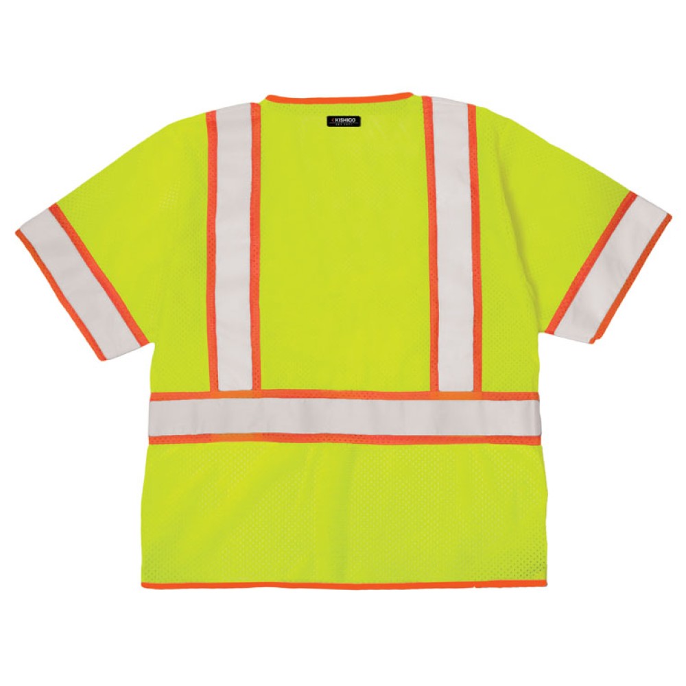 Kishigo 1242 6 Pocket Contrast Mesh Vest [Lime]