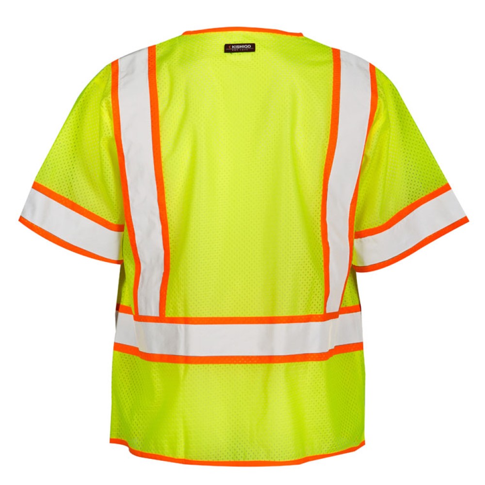 Kishigo 1242 6 Pocket Contrast Mesh Vest [Lime]