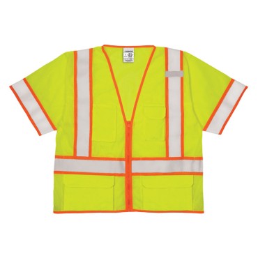 Kishigo 1242 6 Pocket Contrast Mesh Vest [Lime]