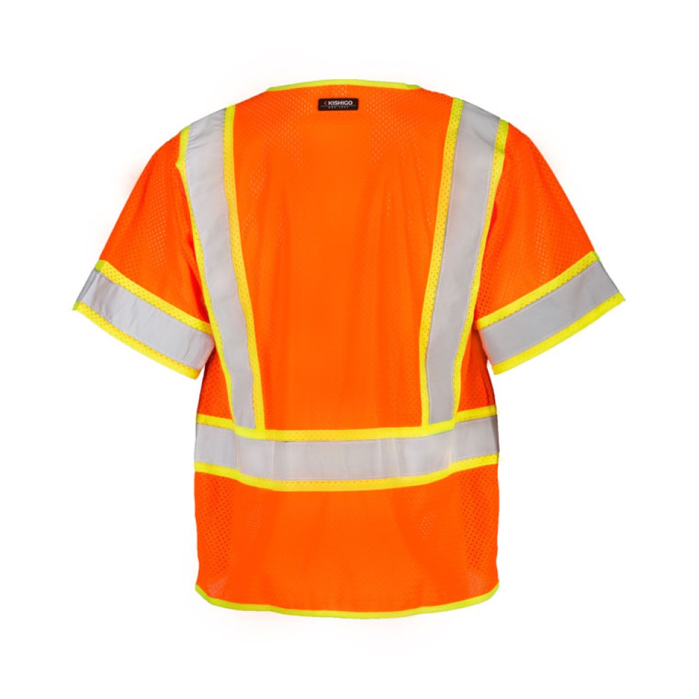 Kishigo 1242 6 Pocket Contrast Mesh Vest [Orange]