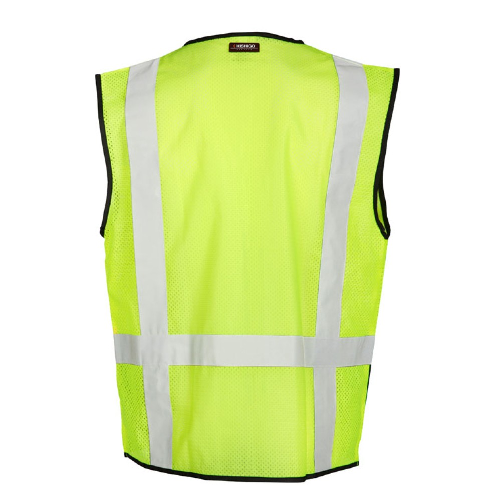 Kishigo 1509 Black Bottom Mesh Vest [Lime]