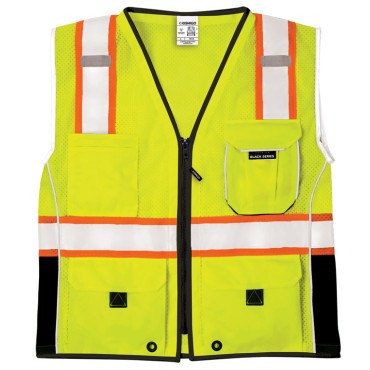 Kishigo 1513 Premium Black Series Heavy Duty Vest [Lime]