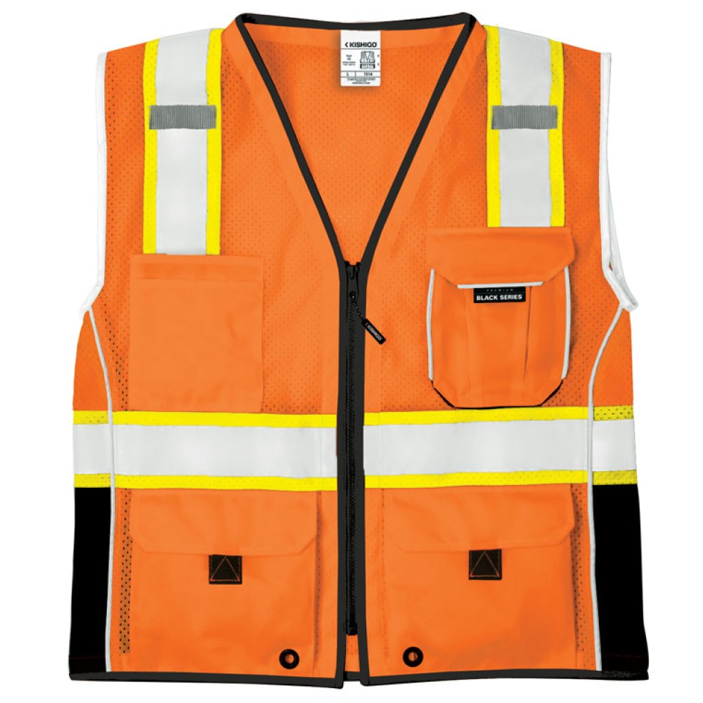 Kishigo 1513 Premium Black Series Heavy Duty Vest [Orange]