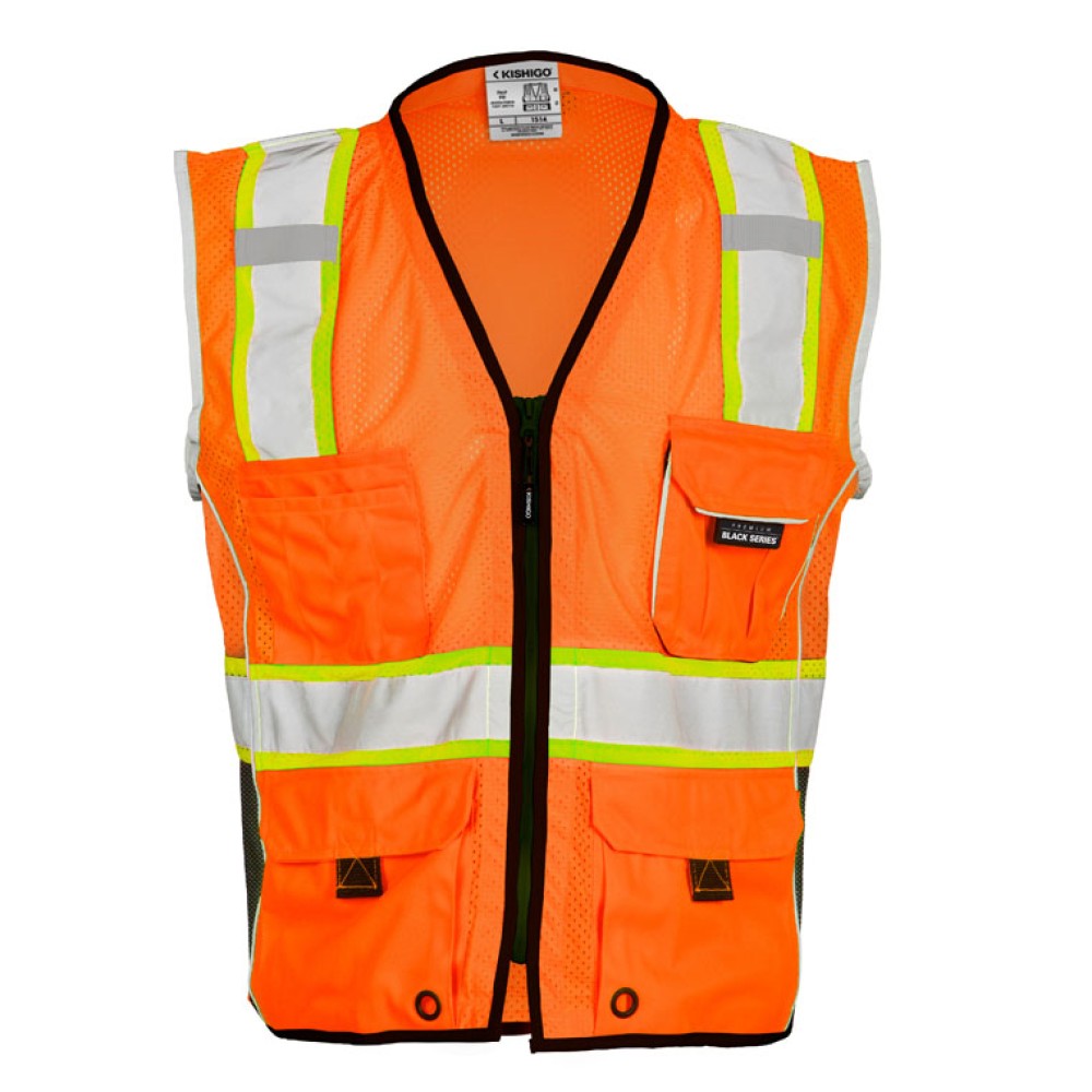 Kishigo 1513 Premium Black Series Heavy Duty Vest [Orange]