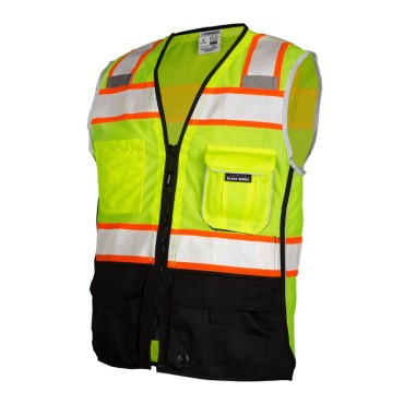 Kishigo 1515 Premium Black Series Black Bottom Vest [Lime]