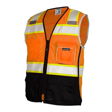 Kishigo 1515 Premium Black Series Black Bottom Vest [Orange]