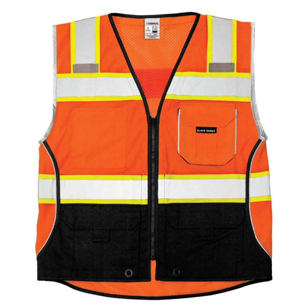 Kishigo 1515 Premium Black Series Black Bottom Vest [Orange]