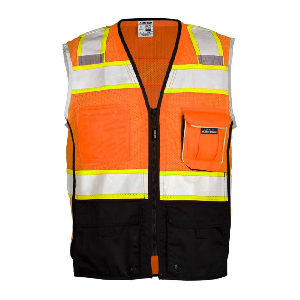 Kishigo 1515 Premium Black Series Black Bottom Vest [Orange]