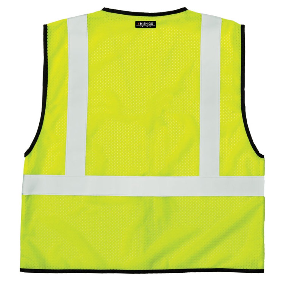 Kishigo 1519 Single Pocket Zipper Mesh Vest - Economy [Lime]