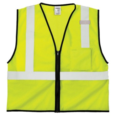 Kishigo 1519 Single Pocket Zipper Mesh Vest - Economy [Lime]