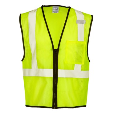 Kishigo 1519 Single Pocket Zipper Mesh Vest - Economy [Lime]