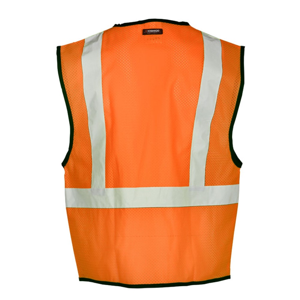 Kishigo 1519 Single Pocket Zipper Mesh Vest - Economy [Orange]