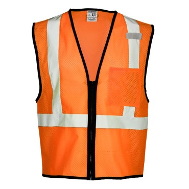 Kishigo 1519 Single Pocket Zipper Mesh Vest - Economy [Orange]