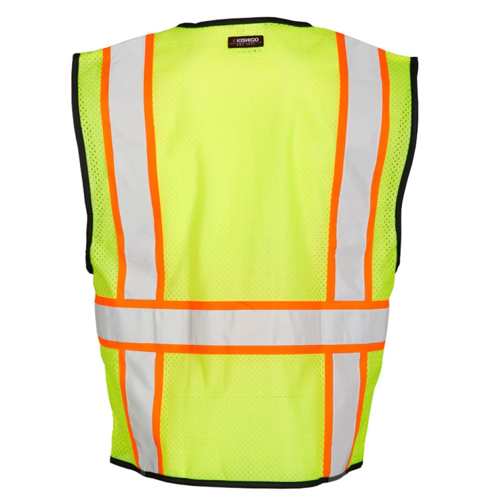 Kishigo 1527 Single Pocket Contrasting Mesh Vest - Economy [Lime]