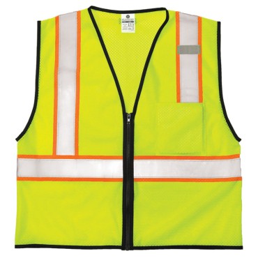 Kishigo 1527 Single Pocket Contrasting Mesh Vest - Economy [Lime]