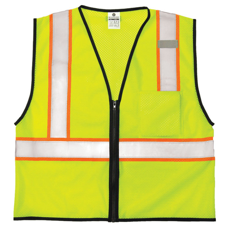 Kishigo 1527 Single Pocket Contrasting Mesh Vest - Economy [Lime]